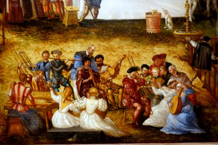 Outdoor Banquet by Hans Mielich, Germany, 1548, oil on panel, detail - Wadsworth Atheneum - Hartford, CT - DSC05019