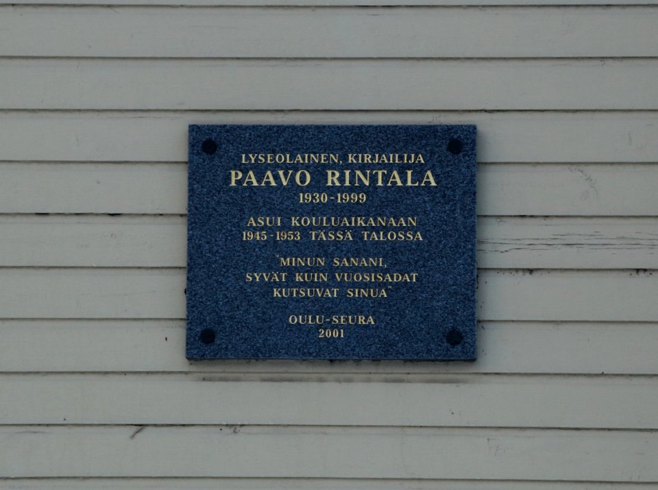 Paavo Rintala Plaque Oulu 20161218