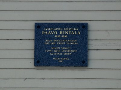 Paavo Rintala Plaque Oulu 20161218