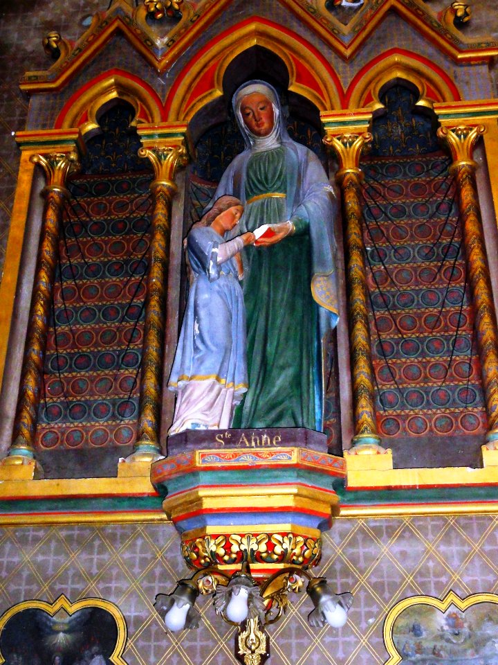 Ourville-en-Caux (Seine-Mar.) église Notre-Dame-de-l'Assomption, statue (05) Sainte Anne et la Vierge