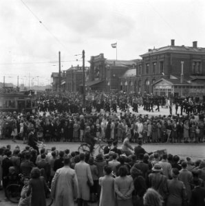Overzicht van de massa bij station Leiden, Bestanddeelnr 900-7839