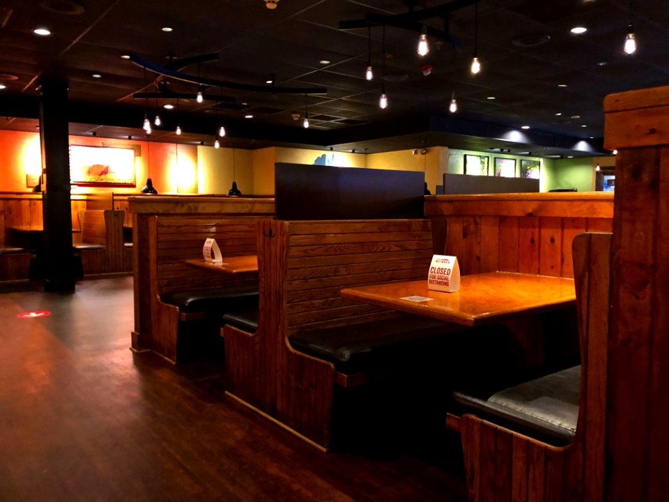 Outback booths closed for social distancing