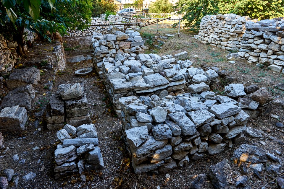 Over the Northeastern part of the Roman Agora of Athens on Pelopida Street on August 13, 2020