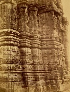 Outer walls of Larger Vishnu temple, Janjgir Chhattisgarh, archive late 19th century