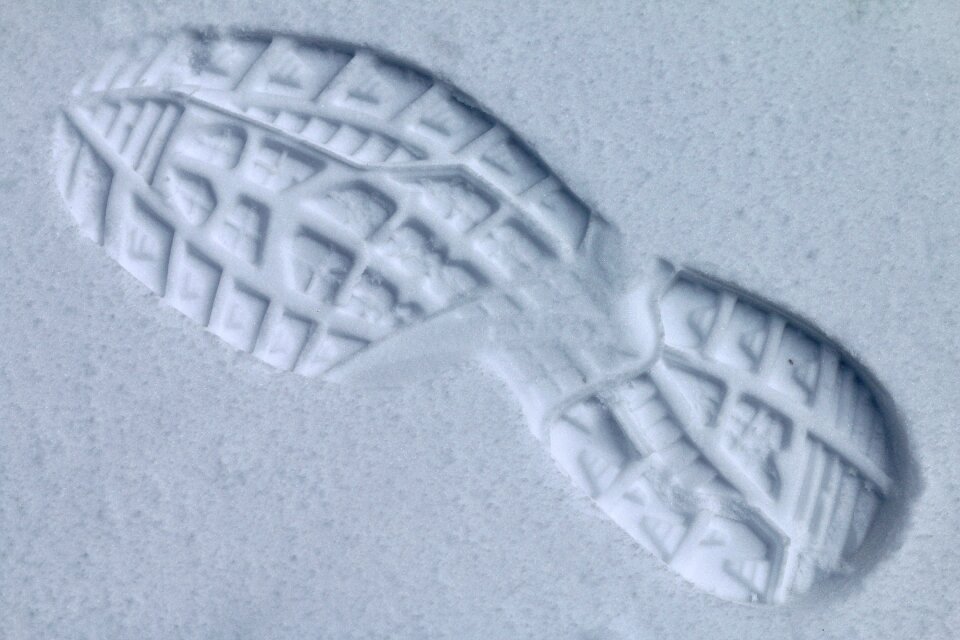 In the snow shoe sole profile trace