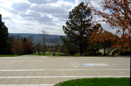Overlooking view towards Ithaca at Cornell University