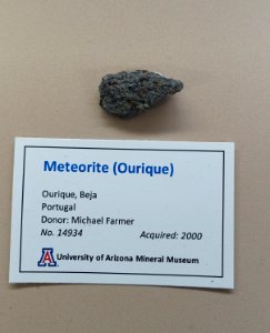 Ourique meteorite, Portugal - University of Arizona Mineral Museum - University of Arizona - Tucson, AZ - DSC08466 photo