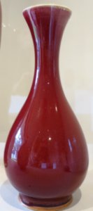 Ox-blood vase from China, glazed porcelain, Honolulu Museum of Art, 2532.1
