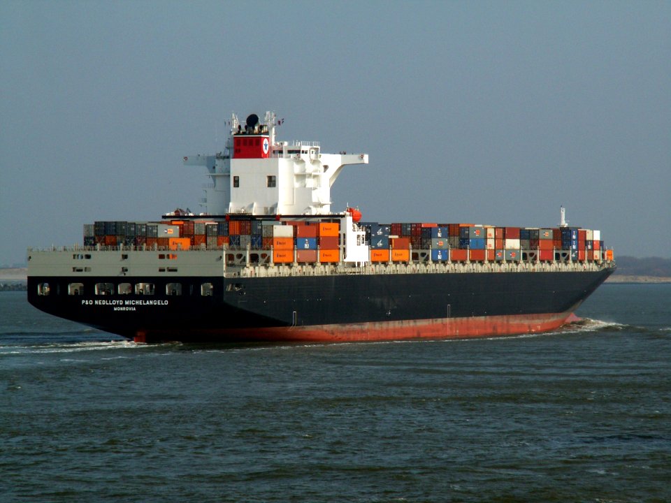 P&O Nedlloyd MichelAngelo p4 approaching Port of Rotterdam, Holland 24-Feb-2006