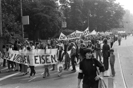 Overzicht van de demonstratie (georganiseerd door Wij vrouwen eisen ), Bestanddeelnr 931-0434