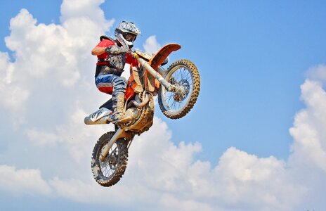Extreme sports biker motocross photo