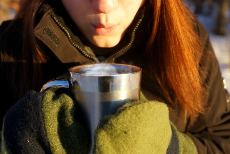 Girl cozy outdoors