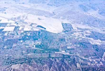 Palm Desert and Bermuda Dunes California from air