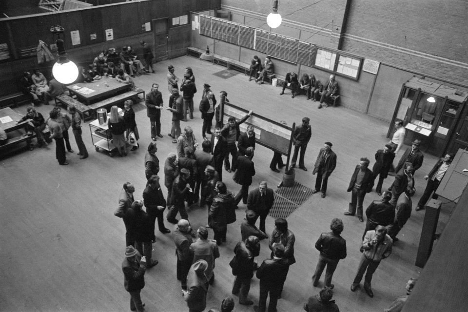 Overzicht in schippersbeurs Amsterdam in verband met acti van de schippers tegen, Bestanddeelnr 929-4265