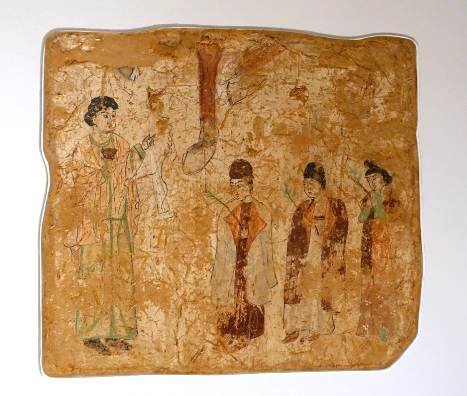 Palm Sunday (probably), Khocho, Nestorian Temple, 683-770 AD, wall painting - Ethnological Museum, Berlin - DSC01741