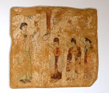 Palm Sunday (probably), Khocho, Nestorian Temple, 683-770 AD, wall painting - Ethnological Museum, Berlin - DSC01741