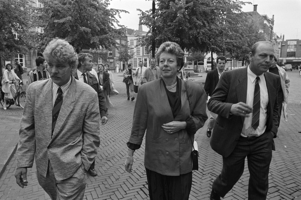 Overleg Gorinchem. blokkade binnenvaartschippers minister Smit Kroes blokkade on, Bestanddeelnr 934-2672