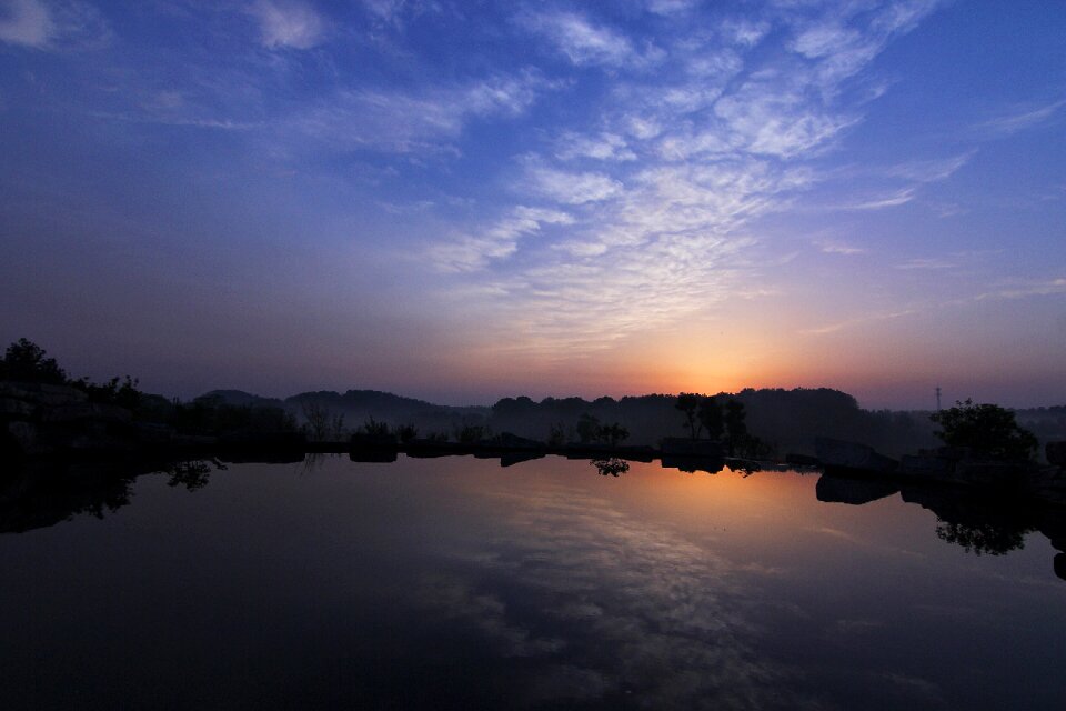 Sunrise reflection early in the morning