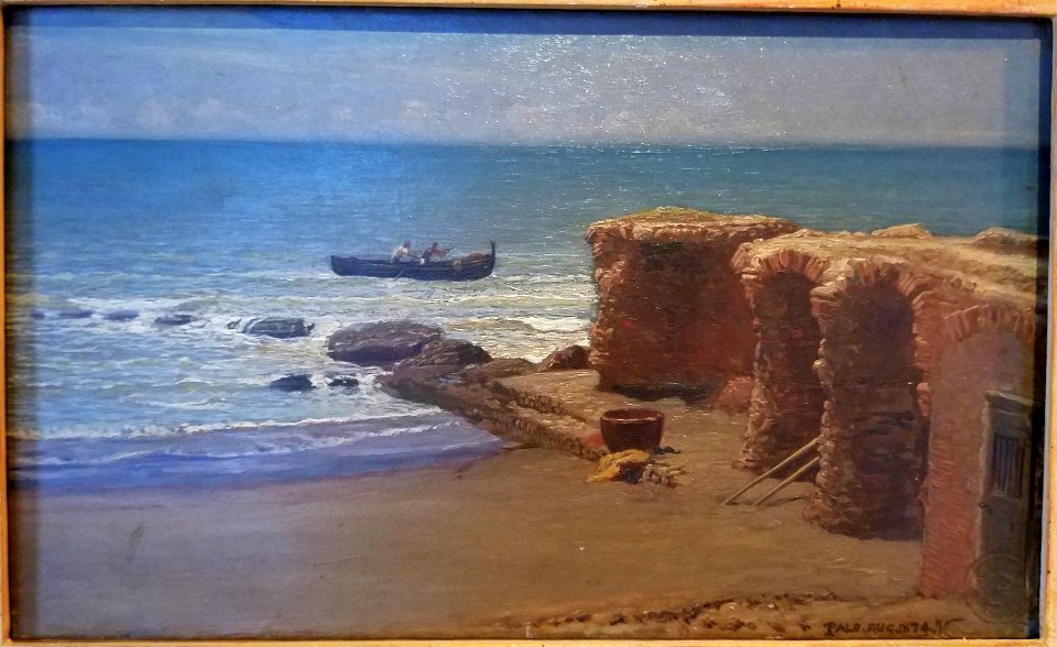 Palo, Ruins of an Old Castle, by Elihu Vedder, 1874, oil on cardboard - Hyde Collection - Glens Falls, NY - 20180224 123458