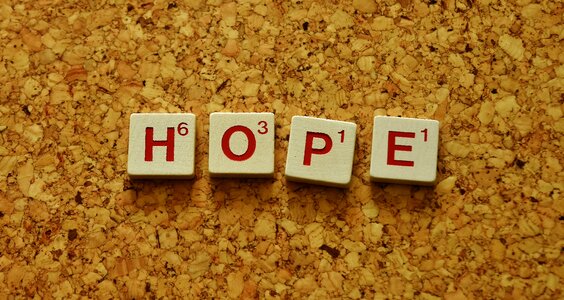 Word letters don't give up hope