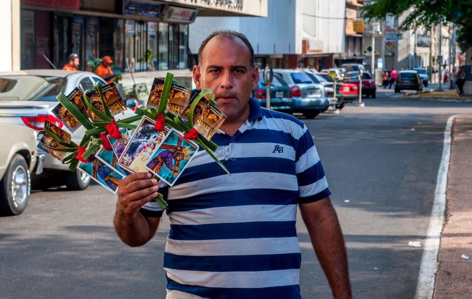 Palms seller for Palm Sunday