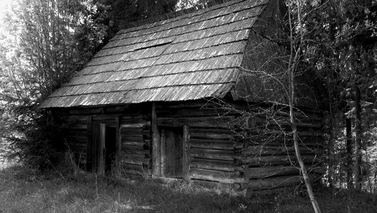 Old cottage mountains poland photo