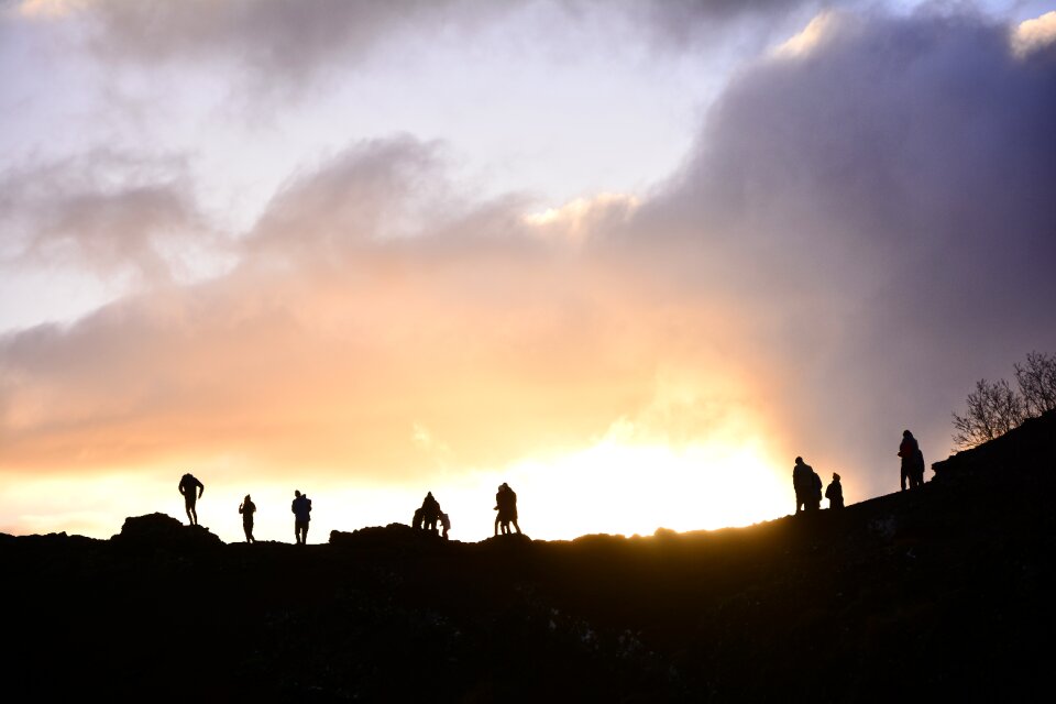 Sunset mountain people