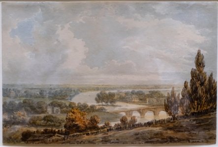 Panoramic View of the Thames, by J. M. W. Turner, c. 1796, watercolor on paper - Blanton Museum of Art - Austin, Texas - DSC08435