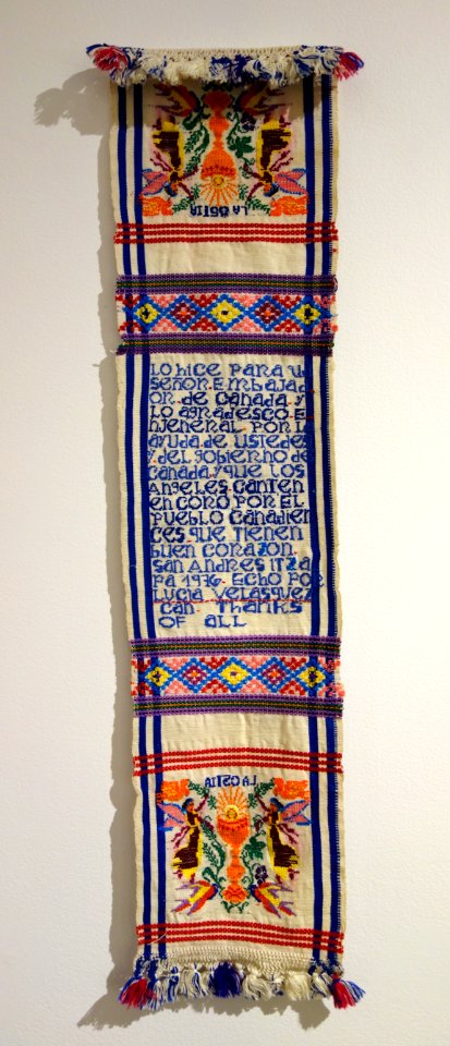 Panel, Kaqchikel Maya, San Andres Itzapa, c. 1976, cotton and acrylic - Textile Museum of Canada - DSC01449