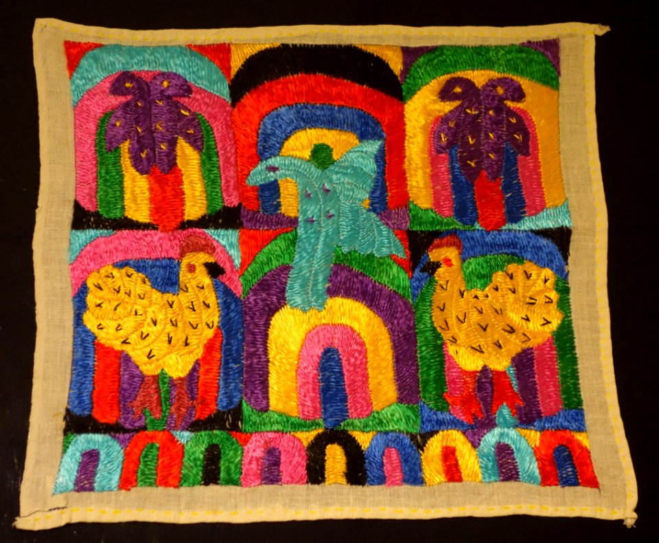 Panel, Kaqchikel Maya, Patzun, late 20th century, cotton and synthetic - Textile Museum of Canada - DSC01206