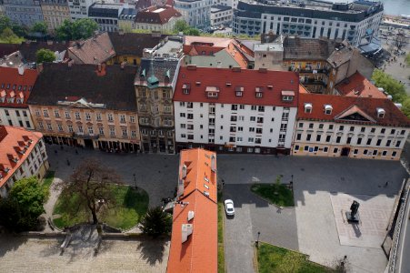 Panská street view from St Martin's Cathedral tower, Bratislava, Slovakia photo