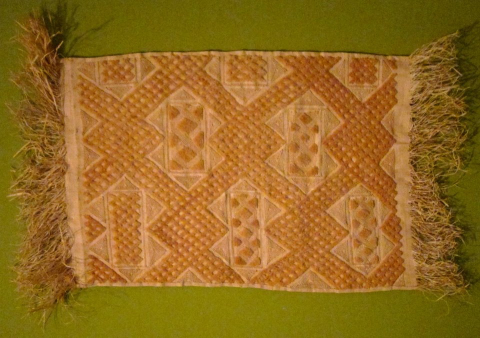 Panel, Shoowa people, raffia palm fiber, plain weave, and embroidery, HMA
