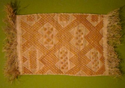 Panel, Shoowa people, raffia palm fiber, plain weave, and embroidery, HMA
