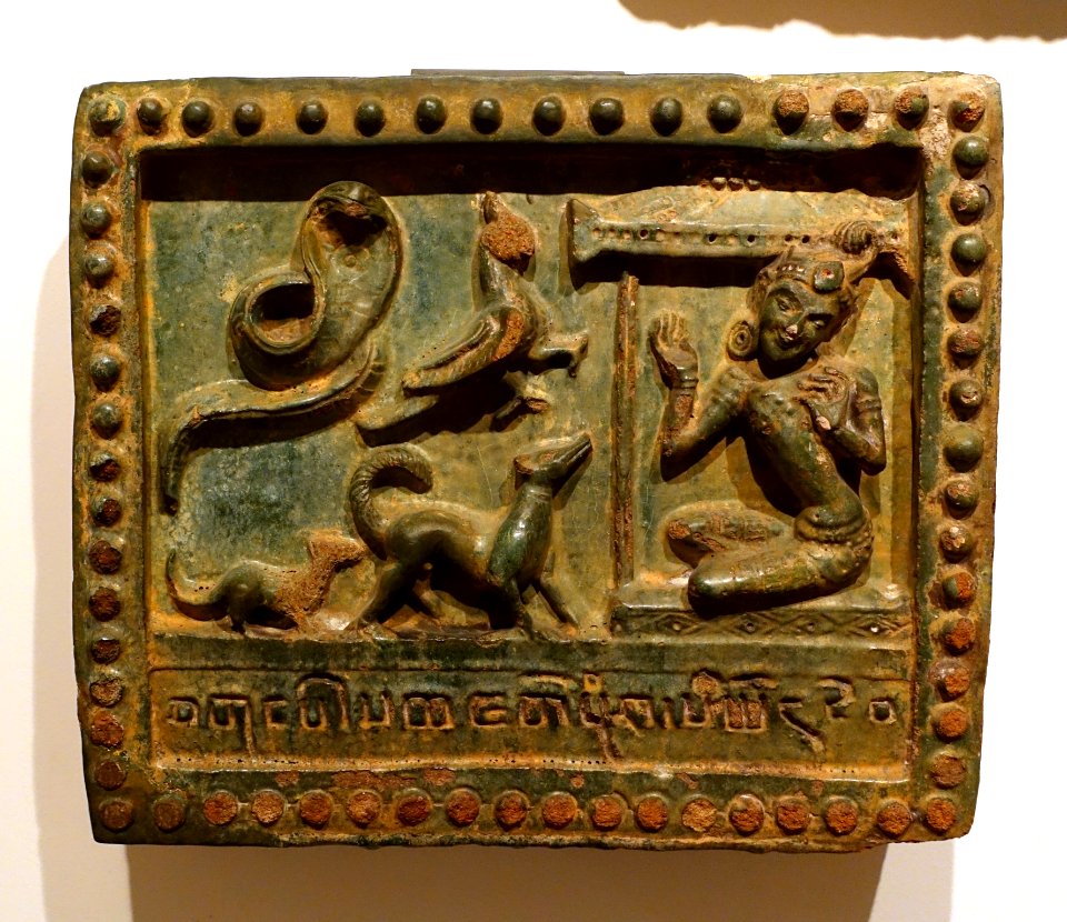 Panchuposatha Jātaka, Myanmar, Pagan, 13th century AD, glazed terracotta tile - Ethnological Museum, Berlin - DSC01903