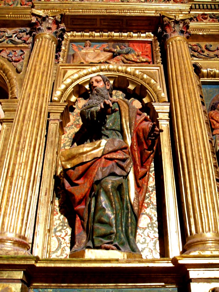 Pancorbo - Iglesia de Santiago, interior, retablo mayor 03