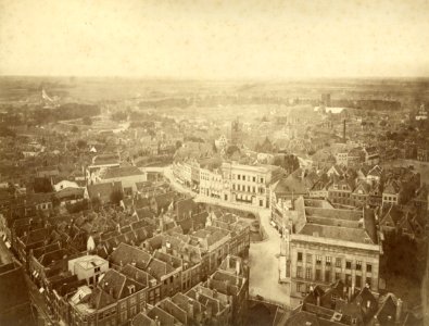 Panorama van de stad Utrecht, vanaf de Domtoren 1878 - HUA-122905
