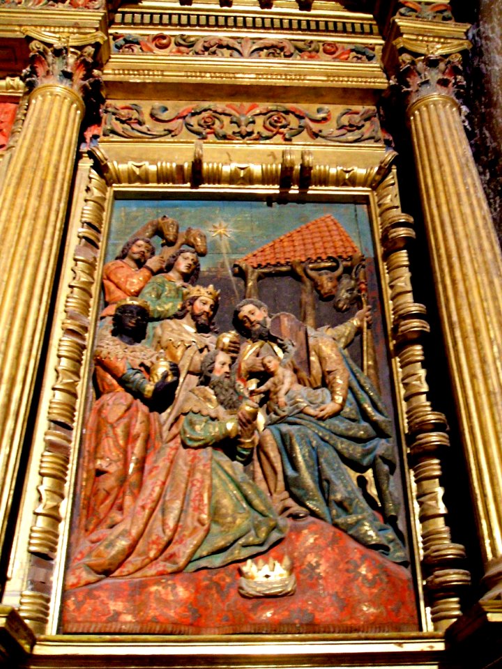 Pancorbo - Iglesia de Santiago, interior, retablo mayor 04