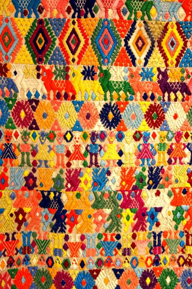 Panel, Kekchi Maya, Coban, view 2, late 20th century, cotton and silk - Textile Museum of Canada - DSC01290