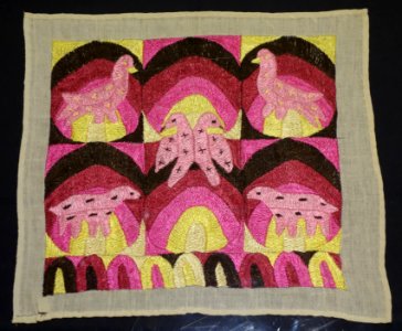 Panel, Kaqchikel Maya, Patzun, late 20th century, cotton and synthetic - Textile Museum of Canada - DSC01198