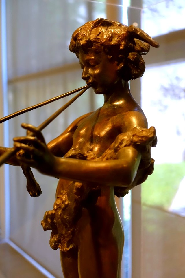 Pan of Rohallion by Frederick William MacMonnies, detail, designed 1890, bronze - Dallas Museum of Art - DSC04843