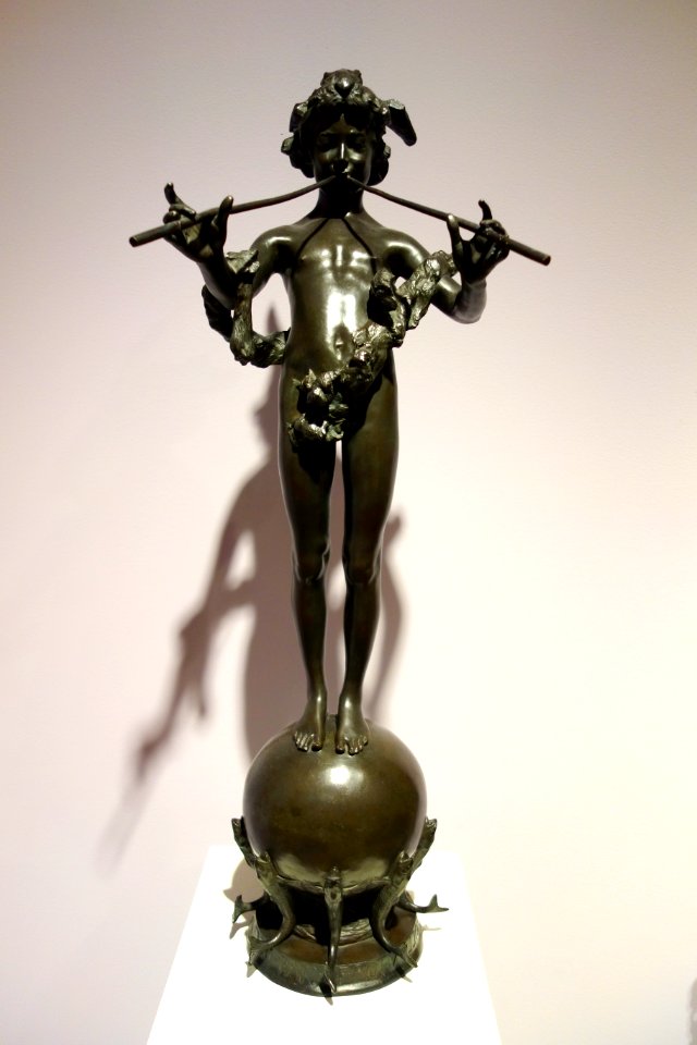 Pan of Rohallion by Frederick William MacMonnies, view 1, 1890, cast 1894, bronze - New Britain Museum of American Art - DSC09354