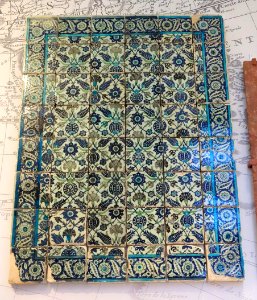 Panel of Tiles, Iznik ware, Damascus, Syria, late 16th-17th century, glazed earthenware - Brooklyn Museum - Brooklyn, NY - DSC08256