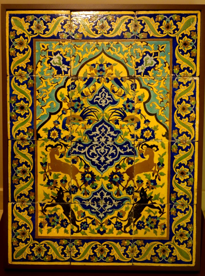 Panel of architectural tiles, Iran, 17th century AD, glazed earthenware - Huntington Museum of Art - DSC04850
