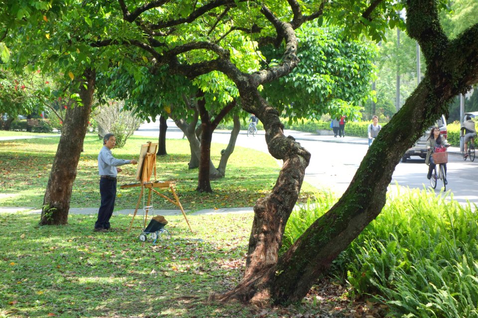 Painter on campus - National Taiwan University - DSC01081