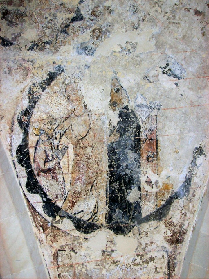 Painted roundel, Rochester cathedral crypt