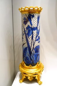 Pair of Vases, Elkington & Company, 1 of 2, c. 1876, enamel on gilt metal - Fogg Art Museum, Harvard University - DSC01220