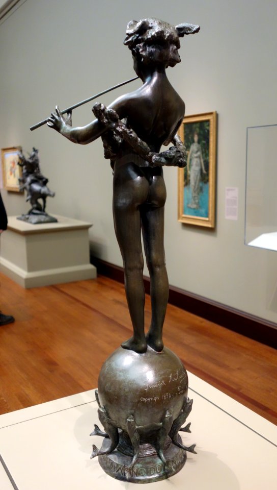 Pan of Rohallion by Frederick William MacMonnies, modeled 1890, cast 1894, bronze, view 2 - Cincinnati Art Museum - DSC04497