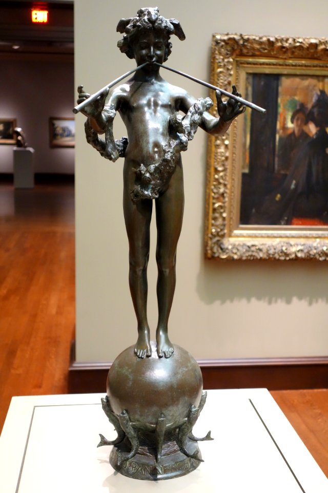 Pan of Rohallion by Frederick William MacMonnies, modeled 1890, cast 1894, bronze, view 1 - Cincinnati Art Museum - DSC04492