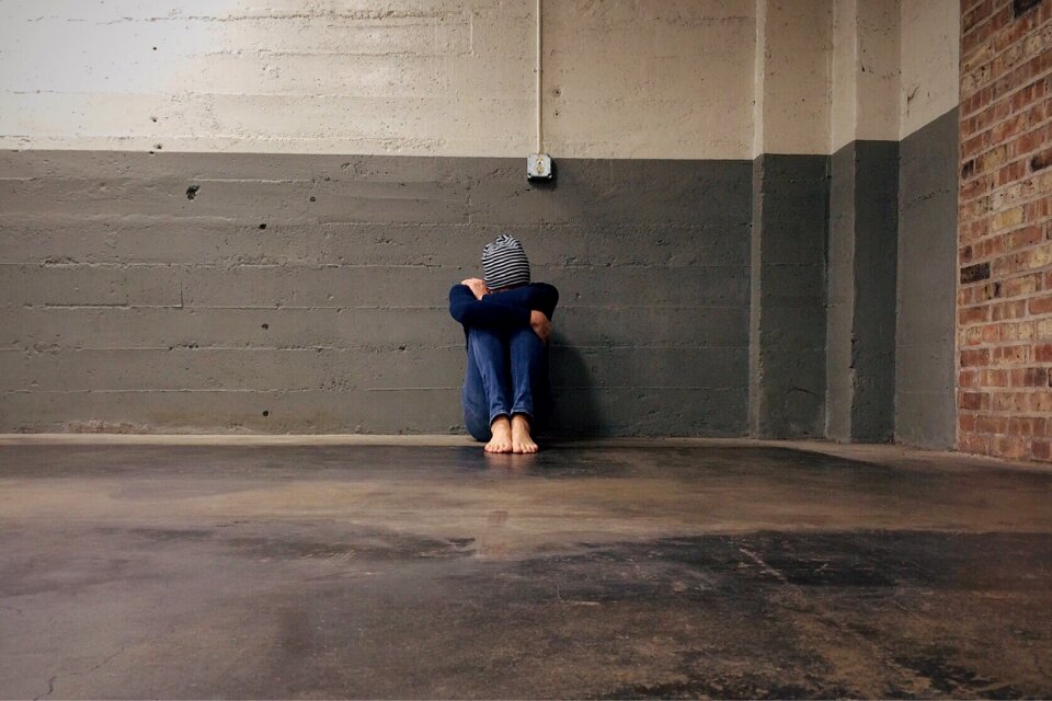 Hiding alone sadness