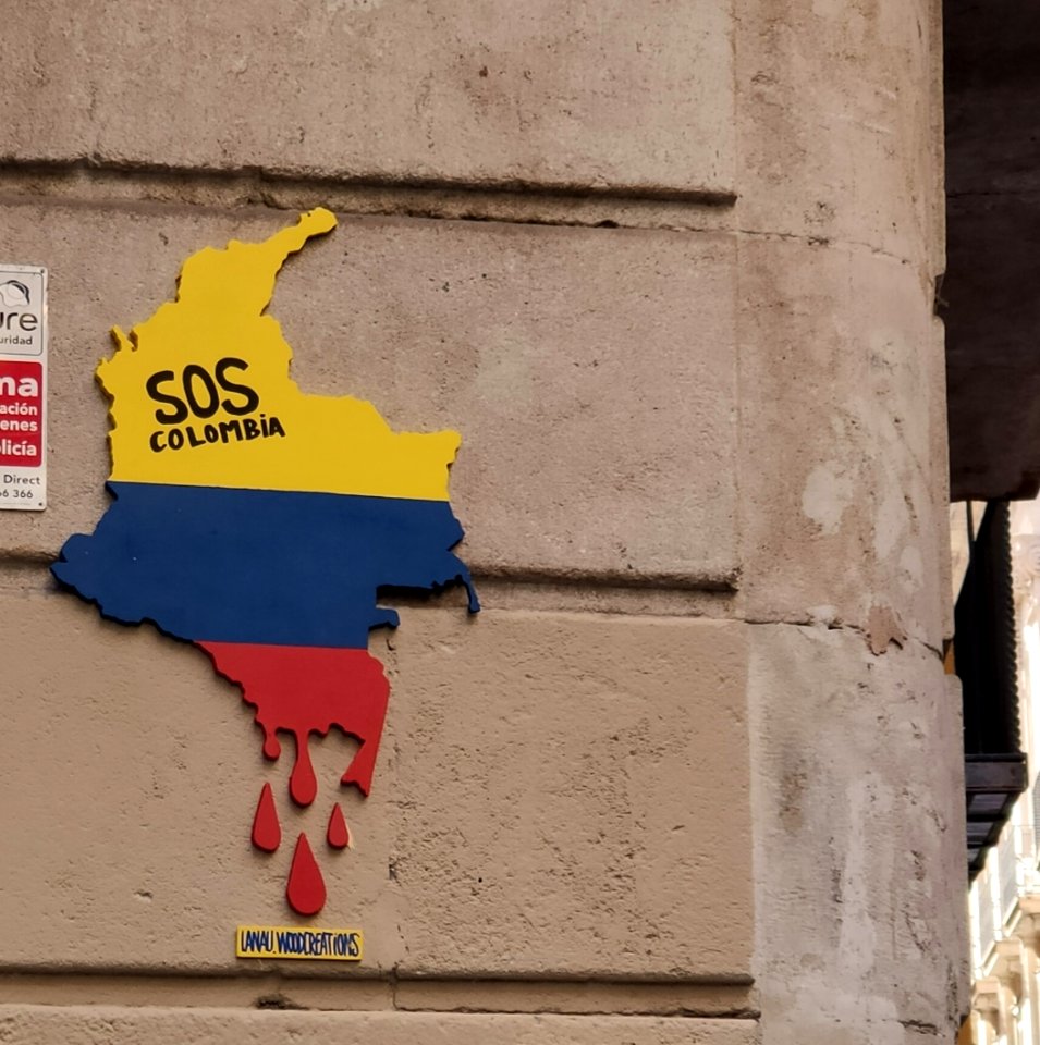 Panell SOS Colòmbia a Barcelona (Països Catalans)
